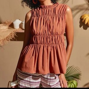 ‼️ Dropping soon ‼️ NEW Ruched frill neck sleeveless peplum top